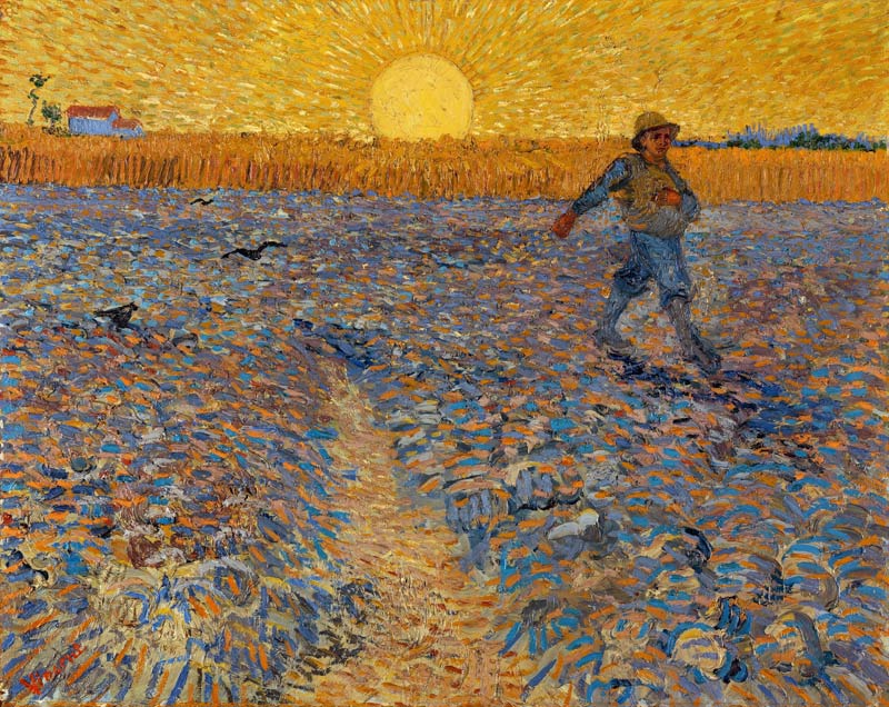 Sembrador al atardecer